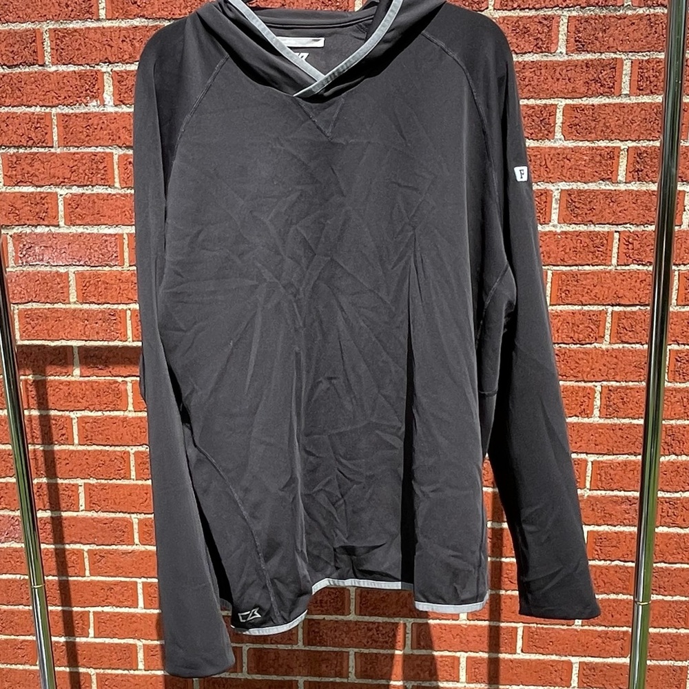 Cutter and Buck Men's Black Workout Hooded Shirt